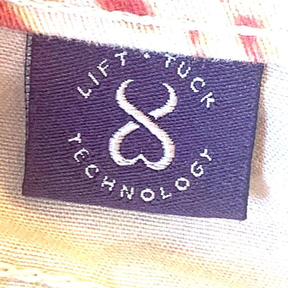 NEW NYDJ Ankle Jeans 8 Orange Print Straight Leg HR Lift Tuck Slimming USA - Picture 11 of 14